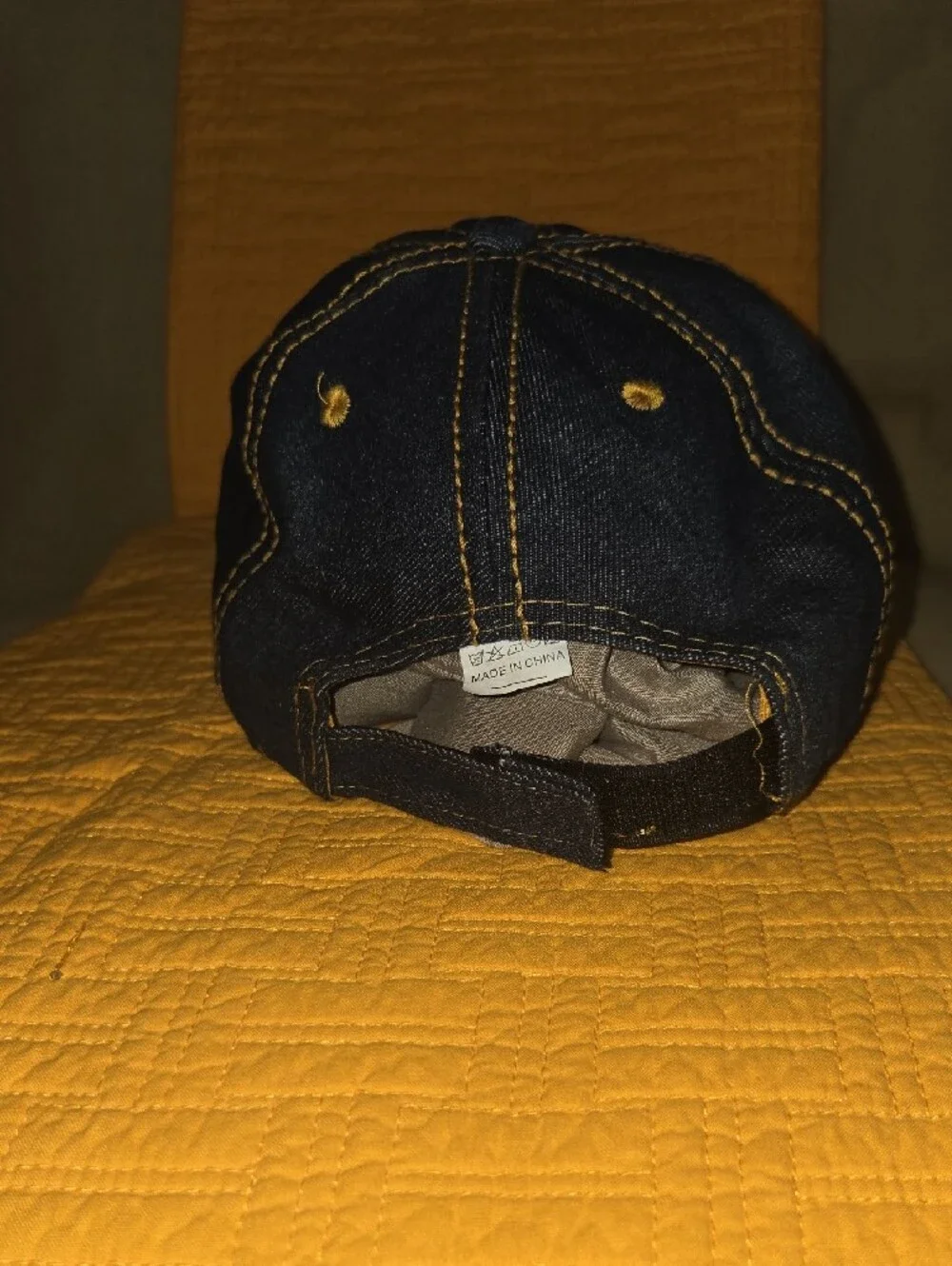 Embellished Blue Denim Texas Lone Star Cap with Studded Brim